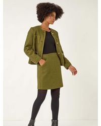 Roman - Collarless Boucle Button Jacket - Lyst