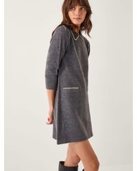 Monsoon - Ebony Embellished Collar Knit Mini Dress - Lyst