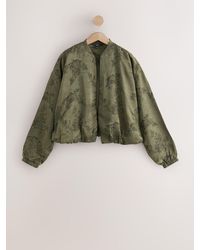 Next - Khaki Floral Bomber Jacket - Lyst
