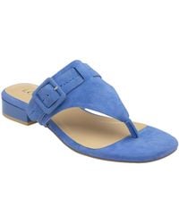 Lotus - Suede Toe-Post Mule Sandals - Lyst