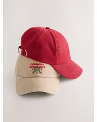 Next - Burgundy/Ecru Caps 2 Pack - Lyst