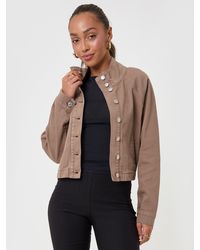 Threadbare - Funnel Neck Denim Bomber Jacket - Lyst