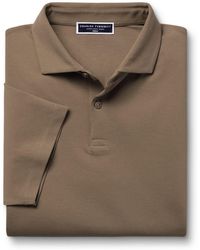 Charles Tyrwhitt - Mocha Shorts Sleeve Cotton Stretch Smart Pique Polo Shirt - Lyst