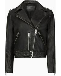 AllSaints - Balfern Leather Biker Jacket - Lyst