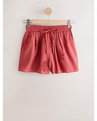 Next - Broderie Cut Out Mini Shorts - Lyst