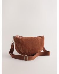Next - Suede Finish Leather Sling Cross-Body Bag - Lyst