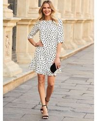 Sosandar - Spot Print Ruffle Hem Shift Dress - Lyst