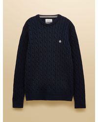Joules - Crew Neck Cotton Cable Knit Jumper - Lyst