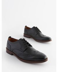 Next - Standard Fit Leather Contrast Sole Brogue Shoes - Lyst