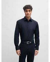 BOSS - Joe Regular Fit Stretch Poplin Oxford Shirt - Lyst