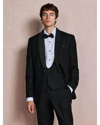 Next - N. Premium Regular Fit Tuxedo Wool Blend Crepe Textured Shawl Suit Jacket - Lyst