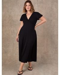 Live Unlimited - Petite Wrap Front Short Sleeve Midaxi Dress - Lyst