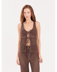 4th & Reckless - 4Th & Reckless Tie Front Knitted Top - Lyst