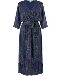 Yumi' - Sequin Kimono Midi Wrap Dress - Lyst
