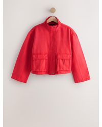 Next - Funnel Neck Cotton Utility Jacket - Lyst