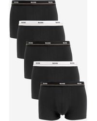 BOSS - Essential Stretch Cotton Trunk Boxers 5 Pack - Lyst