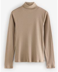 Next - Ribbed High Neck Long Sleeve T-Shirt - Lyst