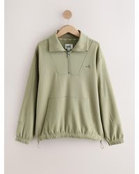 Self - Sage Half Zip Viscose Blend Sweatshirt - Lyst