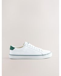 Next - Canvas Stripe Smart Casual Trainers - Lyst