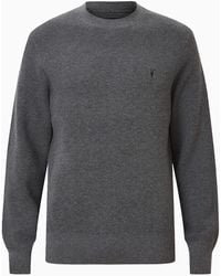 AllSaints - Allsaints Aspen Waffle Texture Crew Neck Jumper - Lyst