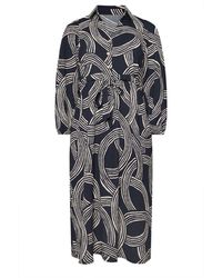 Evans - Linear Print Crepe Midaxi Dress - Lyst