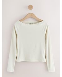 Next - Open Slash Neck Soft Touch Long Sleeve Top - Lyst