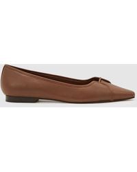 Reiss - Leather Pointed-Toe Ballerina Shoes - Lyst
