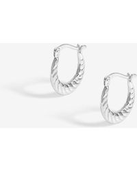 Simply Silver - 925 Polished Mini Twisted Hoop Earrings - Lyst