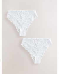 Next - High Rise High Leg Lace Knickers 2 Pack - Lyst