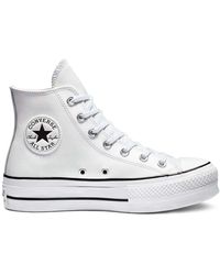 Converse - Platform Lift Leather Chuck Taylor High Trainers - Lyst