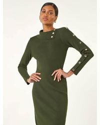 Roman - Button Detail Roll Neck Jumper Dress - Lyst