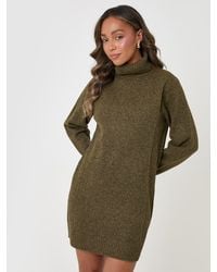 Threadbare - Mini-Pulloverkleid Mit Stehkragen - Lyst