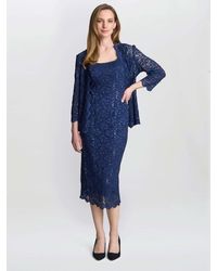 Gina Bacconi - Alannah Sequin Lace Shift Dress And Jacket - Lyst