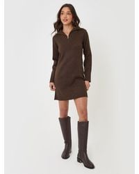 Threadbare - Quarter Zip Brushed Knit Mini Dress - Lyst