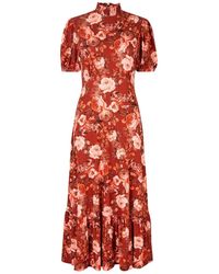 Joe Browns - Oversized Autumnal Floral Vintage High-Neck Jersey Midi Dress - Lyst