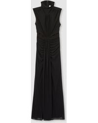 Reiss - Daniella - Black Sleeveless Ruched Maxi Dress, 4 - Lyst