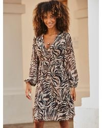 Sosandar - Animal Print Fit & Flare Dress - Lyst