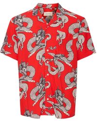 Blend - Dragon Print Resort Short Sleeve Shirt - Lyst