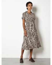 Apricot - Ikat Zebra Midi Shirt Dress - Lyst