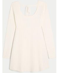 Hollister - Tie Back Babydoll Knitted Mini Dress - Lyst