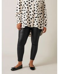 Evans - Pu Coated Pull On Trousers - Lyst