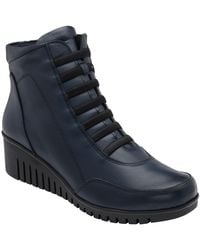 Lotus - Leather Wedge Ankle Boots - Lyst