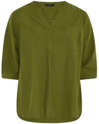 Evans - Linen Blend Collared Overhead Shirt - Lyst