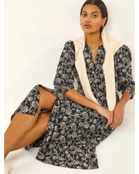 Roman - Bedrucktes Midikleid Mit V-Ausschnitt - Lyst