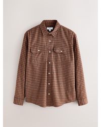 Next - Twin Pocket Long Sleeve Check Shirt - Lyst