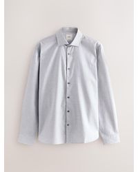 Next - Regular Fit Check Soft Touch 100% Cotton Smart Long Sleeve Shirt - Lyst