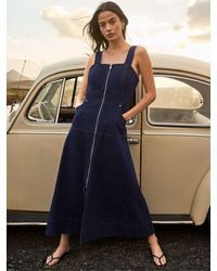Ro & Zo - Petite Zip Front Denim Maxi Dress - Lyst