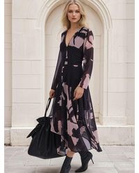 Religion - Infinity Long Sleeve Midi Dress With Handkerchief Hem - Lyst