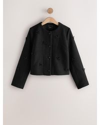 Next - Beaded Bow Boucle Jacket - Lyst
