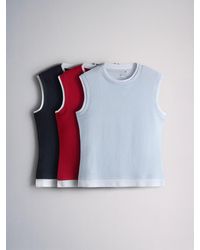 The Set - 3 Pack Mock Layer Semi Sheer Soft Touch Vests/Light - Lyst